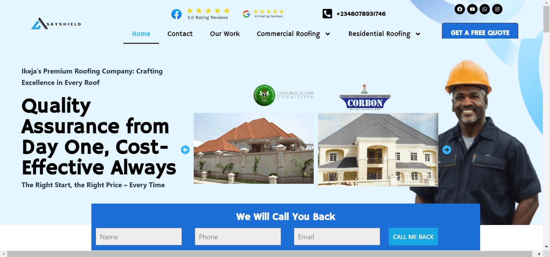SkyShield roofing besting roofing website nigeria